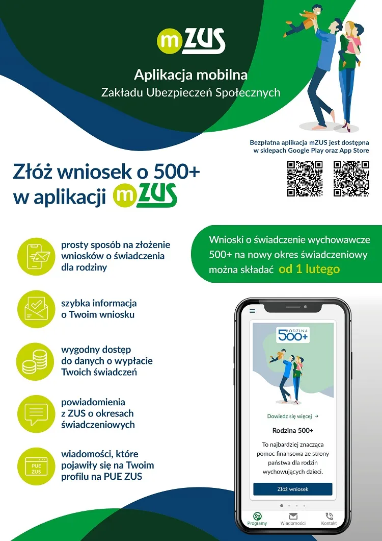 Od 1 lutego 2023 r. ZUS rozpoczął przyjmowanie wniosków o świadczenie wychowawcze 500+ na nowy okres świadczeniowy
