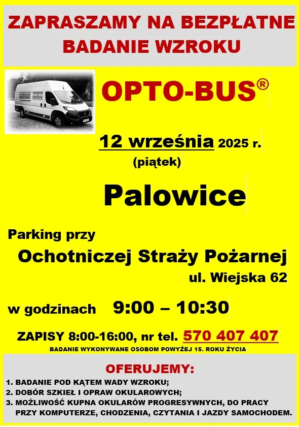 Zaproszenie na bezpłatne badanie wzroku z OPTO-BUS