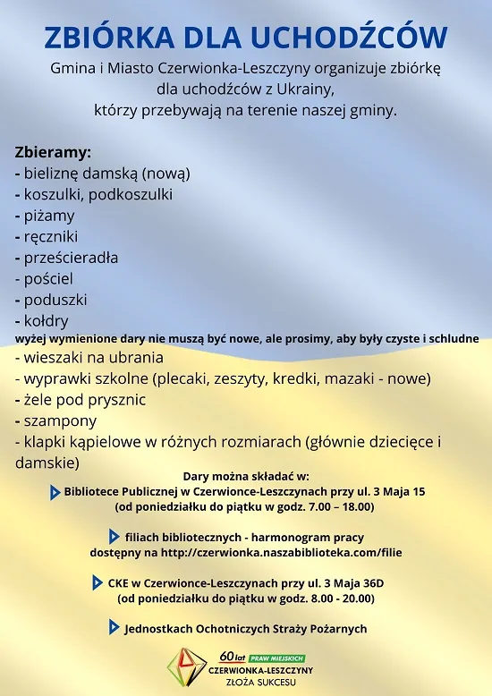 Zbiórka dla uchodźców